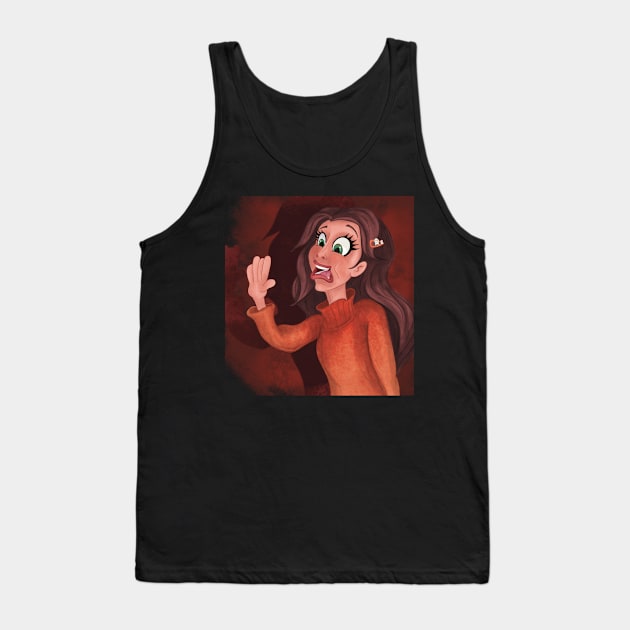 Spooked Girl Character Tank Top by foxnwombatco 